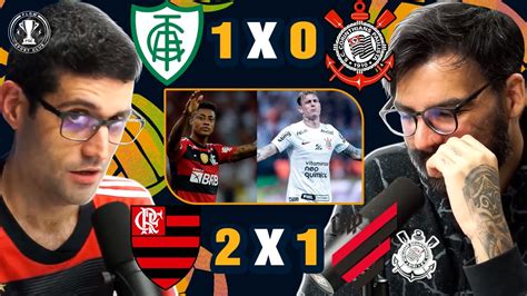 REACT de FLAMENGO 2 x 1 ATHLETICO PR e AMÉRICA MG 1 x 0 CORINTHIANS