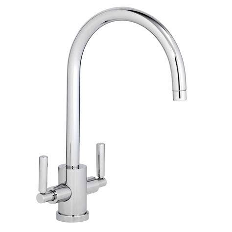 Abode Atlas Chrome Monobloc Twin Lever Kitchen Sink Mixer Tap At1053