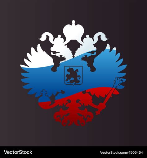 Russian coat of arms double-headed eagle emblem Vector Image