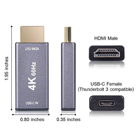 Usb C Female To Hdmi Male Adapterusb Type C 31 Input To Hdmi Ouput Converter4k 60hz Usbc