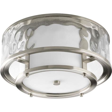 Progress Lighting Bay Court In W Brushed Nickel Outdoor Flush Mount