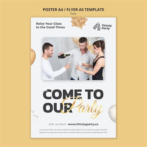 premium psd join  party poster template