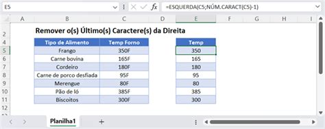 Remover o s Último s Caractere s da Direita Excel e Google