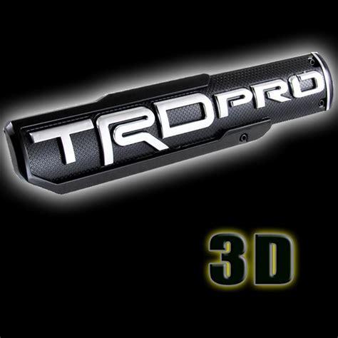 1PC 3D ABS TRD PRO Silver Letter Car Emblem Front Fender Logo Badge For