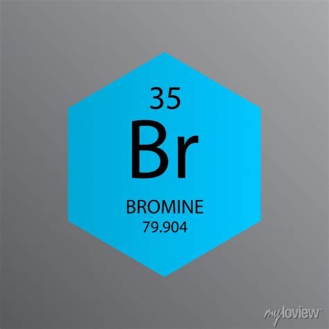 Br Bromine Halogen Chemical Element Periodic Table Hexagon Vector