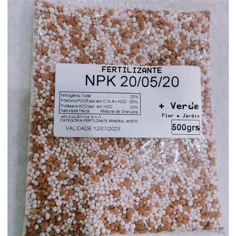 Adubo Fertilizante NPK 20 05 20 500 Gramas Shopee Brasil