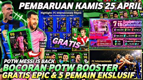 GRATIS 5 PEMAIN INTER PEMBARUAN KAMIS 25 APRIL BOCORAN POTW MESSI IS