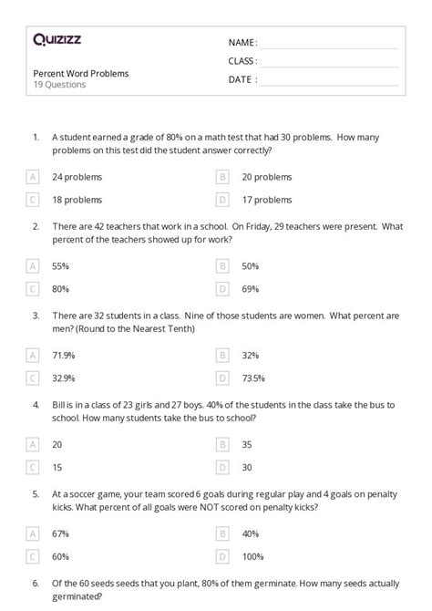 50+ Math Word Problems worksheets for 7th Grade on Quizizz | Free ...