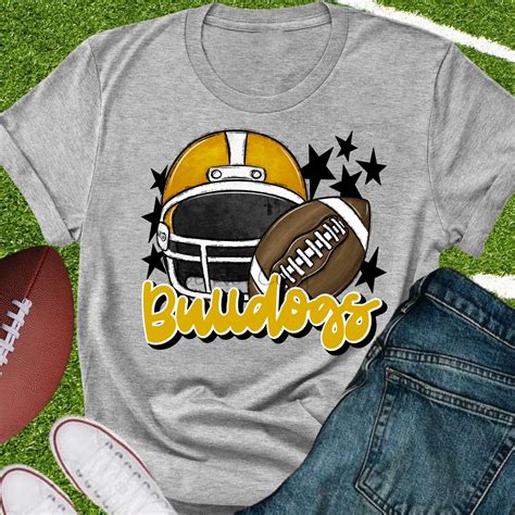 Bulldogs football helmet gold-DTF – ABIDesignstore