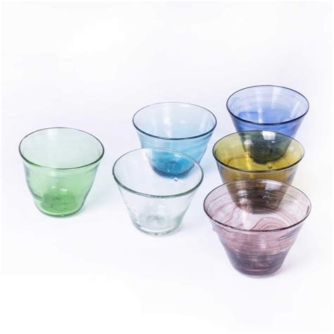 Hand Made Moroccan Glass Bowl Set Of Six For Sale At 1stdibs