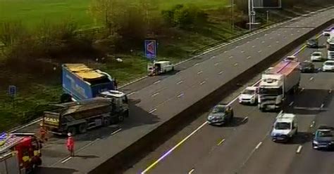 Live M62 Traffic Updates After Two Lorry Crash Causes Closure And Long