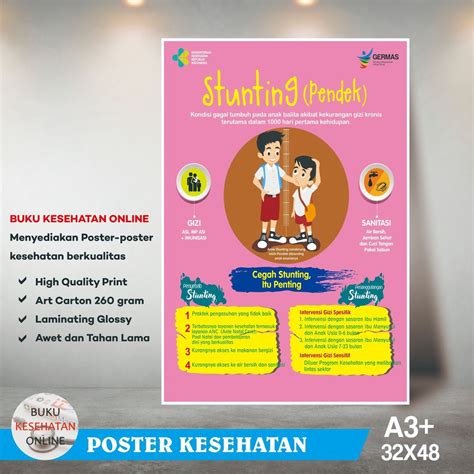 Jual Poster Kesehatan STUNTING LAMINATING GLOSSY Shopee Indonesia