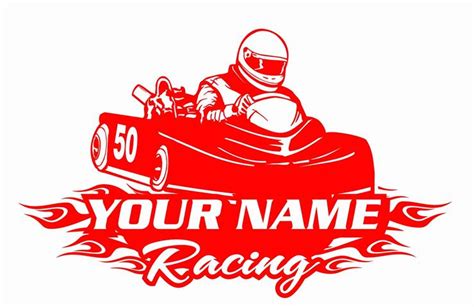 Personalized Go Kart Racing V4 Decal Sticker