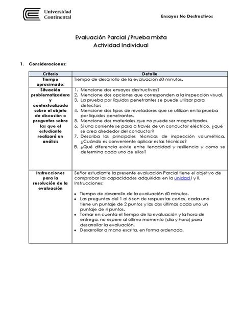 Prueba Mixta Evaluacion Parcial Pdf