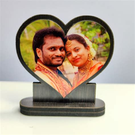 Cherished Love Heart Shaped Wooden MDF Photo Frame A Token Of