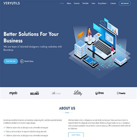 One Page Responsive Corporate Bootstrap HTML Template