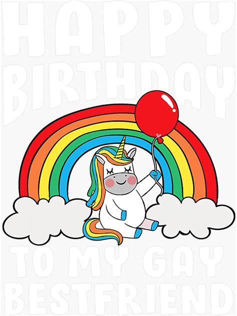 Pegatina Feliz Cumplea Os Lgbt A Mi Mejor Amigo Gay De Backernorbert Redbubble