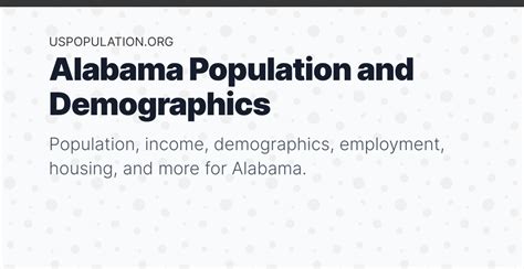 Alabama Population | Income, Demographics, Employment, Housing