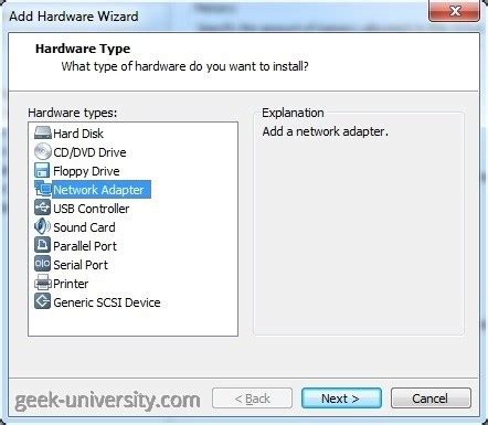 Add a virtual network adapter | VMware Player#