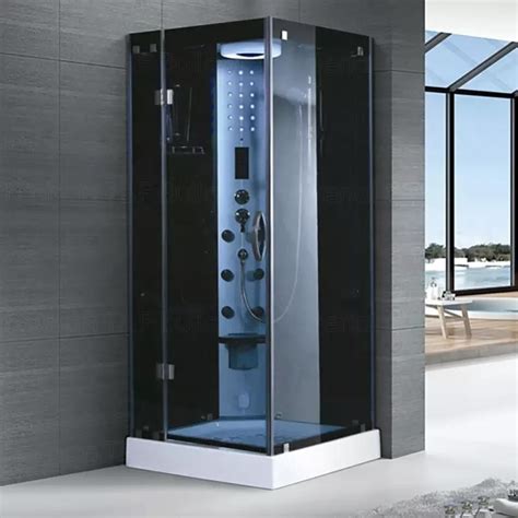 Tempered Glass Sliding Door Enclosed Steam Shower Cabins Aluminum Frame