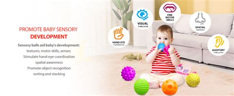 Rohsce Sensory Balls For Kids 6pcs Textured Multi Ball Set