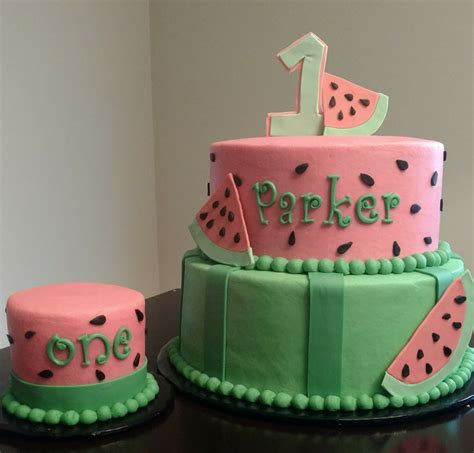 Watermelon Cake And Smash Cake Watermelon Birthday Parties First