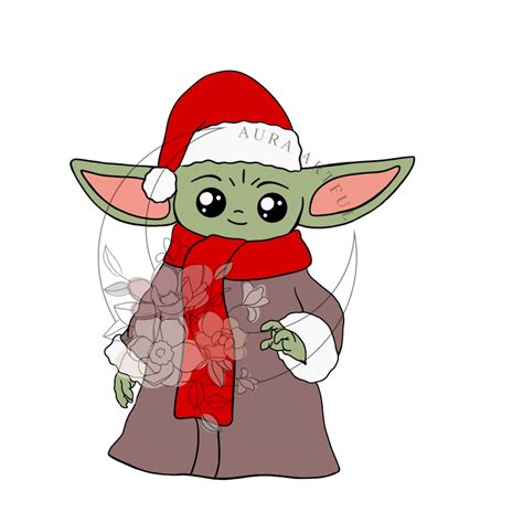 Baby Yoda Grogu Christmas Santa Hat Colored Svg Png Etsy