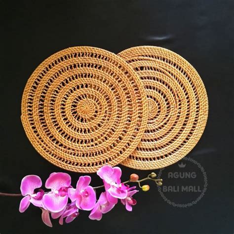 Jual Placemat Rotan Tatakan Piring Rotan Bulat Alas Piring Anyaman