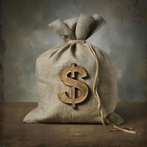 Premium Photo Burlap Money Bag With Rope And Dollar Sign