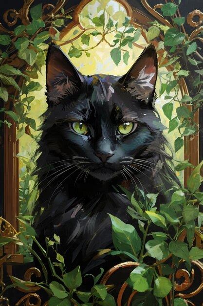 Premium AI Image | Black cat art