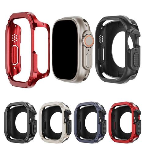 Apple Watch Ultra 2 バンパー ケース プラスチック メッキ ハードケース 49mm かっこいい アップルウォッチ ウルトラ2 カバー Awatu2 Ne3e