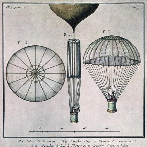 The First Parachute Descent By Andre Jacques Garnerin Giclee Print