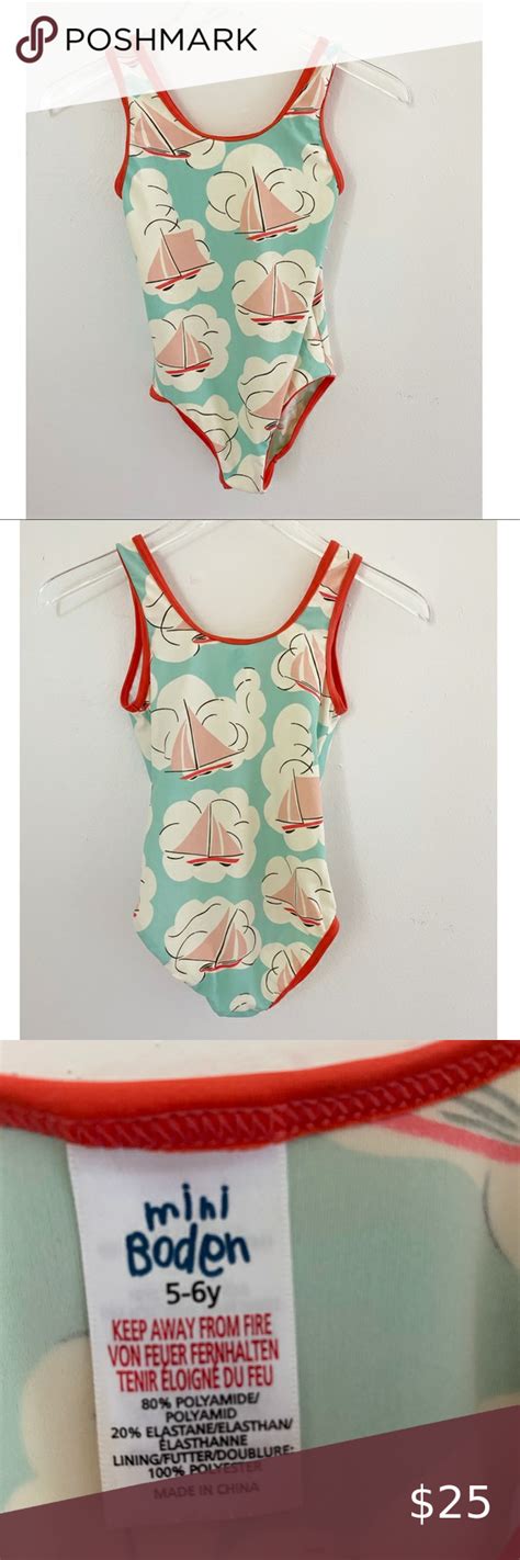 Mini Boden Sailboat One Piece Swimsuit Bathingsuit Mini Boden