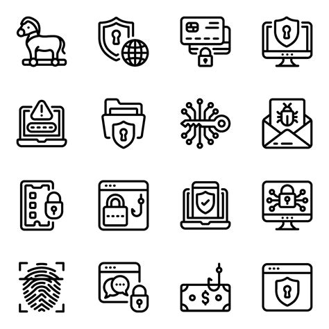 Cybercrime And Insecurity Icon Set 2253295 Vector Art At Vecteezy