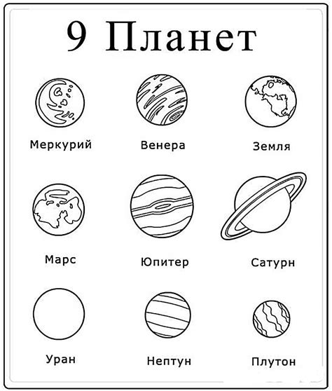 Раскраски Планеты солнечной системы. Распечатать картинки с планетами.