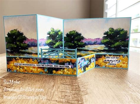 Meandering Meadows Double Z Fun Fold Card Aromas And Art Fun Fold