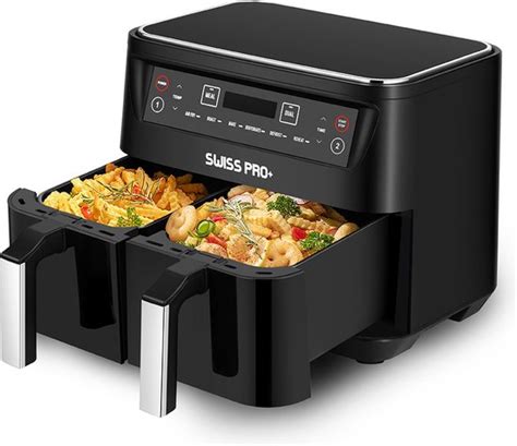 Swiss Pro Dubbele Airfryer Heteluchtfriteuse XXL Doorzichtbare