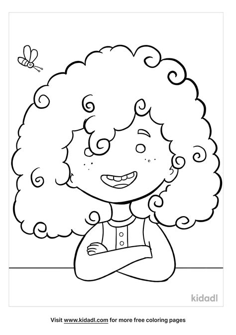 Curly Hair Coloring Page