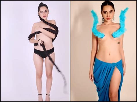 Uorfi Javed Hot Urfi Goes Topless Again Covers Her Modesty With A Fake Hair Braid Netizens
