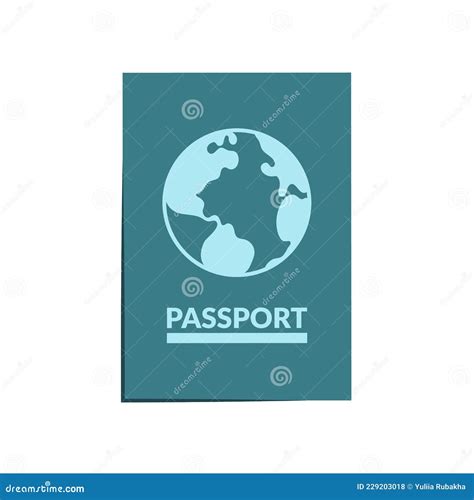 Passport Isolated On White Background Vector Flat Illustration Stock Illustration