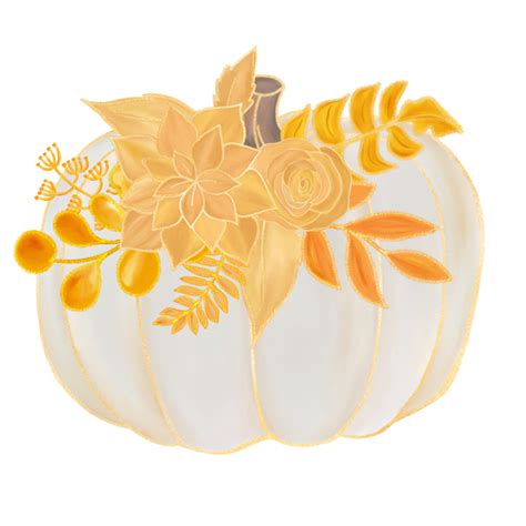 White Fall Pumpkin watercolor 10260408 PNG