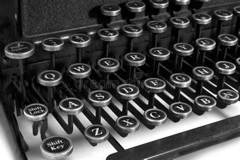 Black and White Keyboard Typewriter Stock Image - Image of lock, retro: 5677151