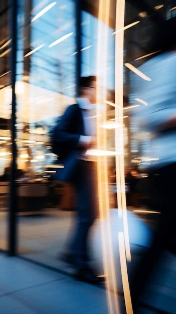 Premium Photo Elegant Blurred Office With Motion Blur Business People