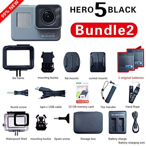 กล้อง Gopro Hero 5กล้องแอ็กชันสีดำ4k 30 Fram Sports Ultra Hd Dv Wifi