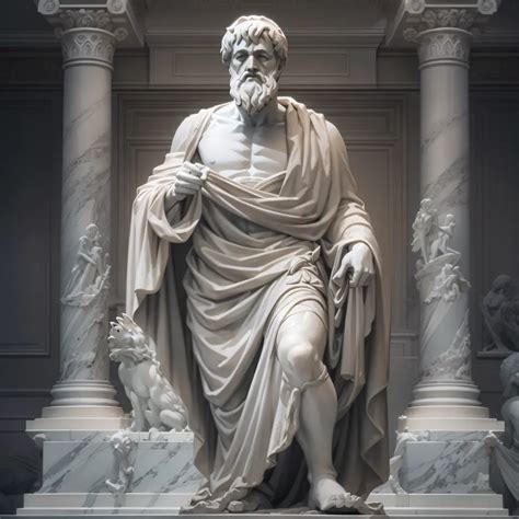 A Realistic Greek White Marble Statue Of Marcus Seneca Thoughtful