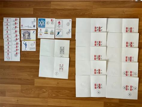 ENSEMBLE DE 29 Enveloppes Et Encarts 1Er Jour 1991 Jeux Olympiques