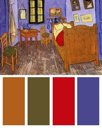 Color Palette Inspired By Vincent Van Gogh S Bedroom At Arles