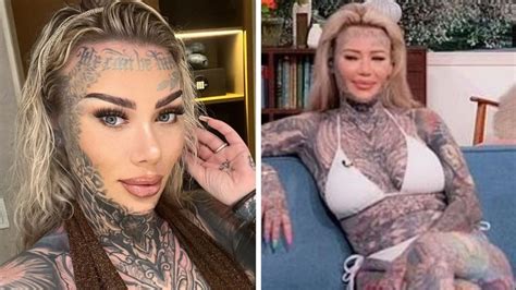 Most Tattooed Woman Exposes Horrific Vagina Ink In G String Bikini