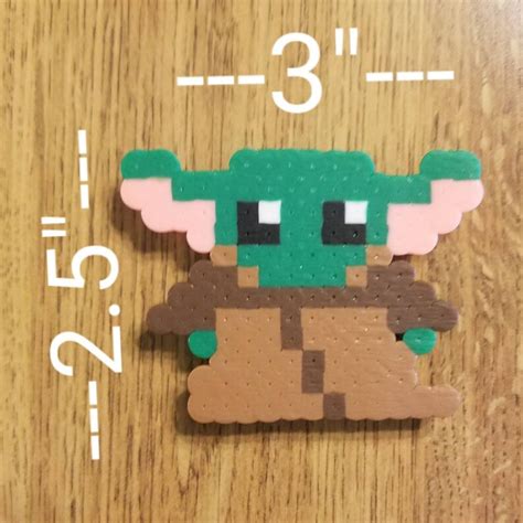 Baby Yoda Perler Bead Magnet Etsy