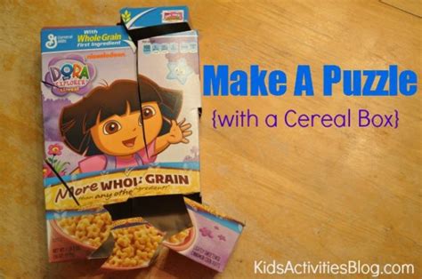 Make A Puzzle With A Cereal Box Kids Activities Blog